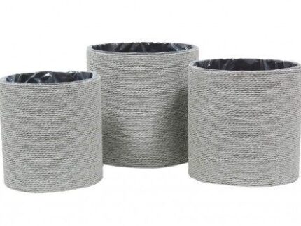 Cestas de tiras de Papel Gris S/3