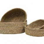 Cesto Agua de Jacinto Oval Natural 21x16x8cm
