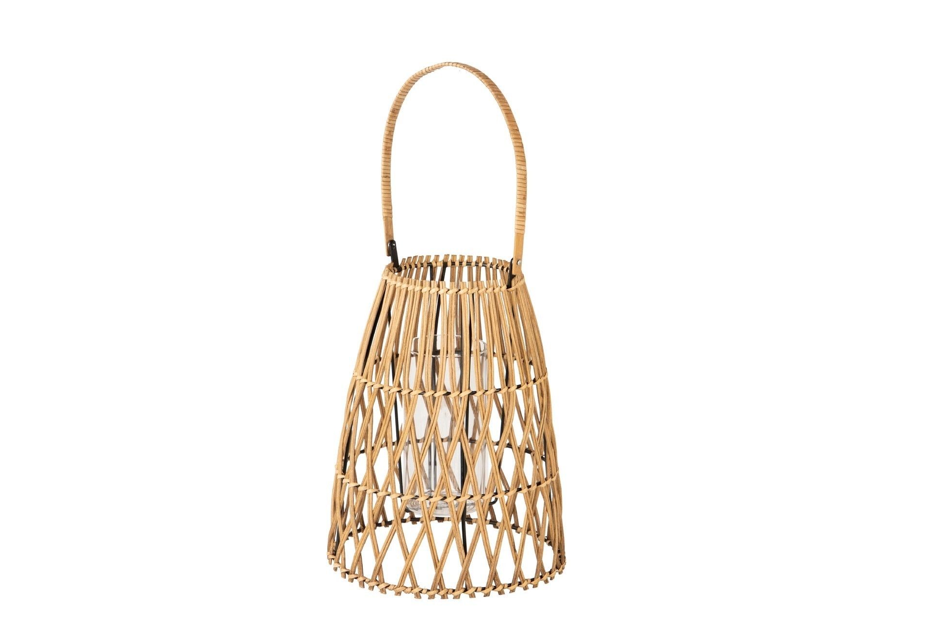 Farol bambu-mtl Nat 25x25x34cm