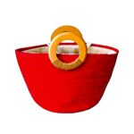 Bolso tote yute Asa Madera Fucsia