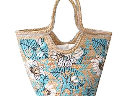 Bolso yute Floral Blau