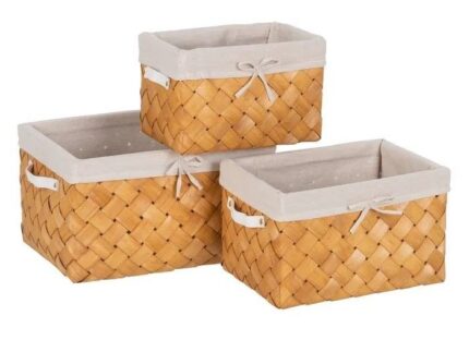 Cesta natural tejido-madera