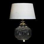 Lampara sobremesa Cristal metal 38x38x54