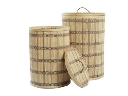 ropero de bambú con tapa