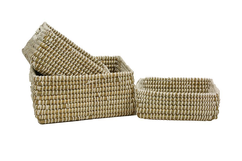 Cajoneras Yute Natural Y Blanco S