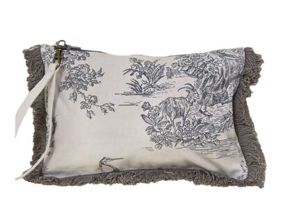 Pochette Toile de Jouy Gris