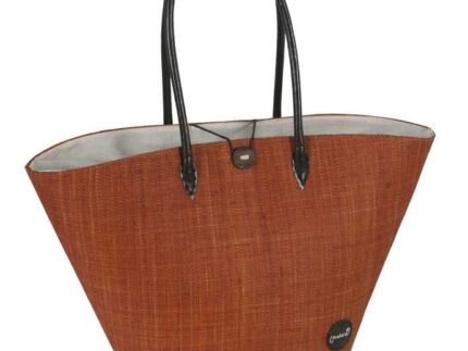 Capazo rafia Naranja  A/polipiel