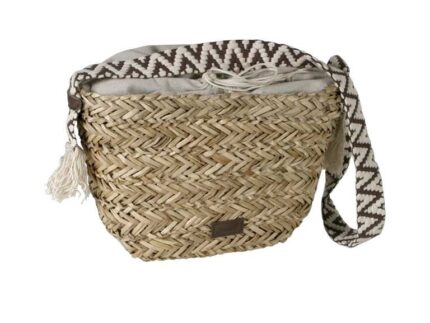 Bandolera seagrass Asa Zig-zag Marron