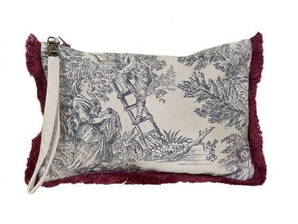 Pochette Toile de Jouy Burgundy