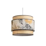 Lampara pantalla estampado rattan natural 45x45x35cm