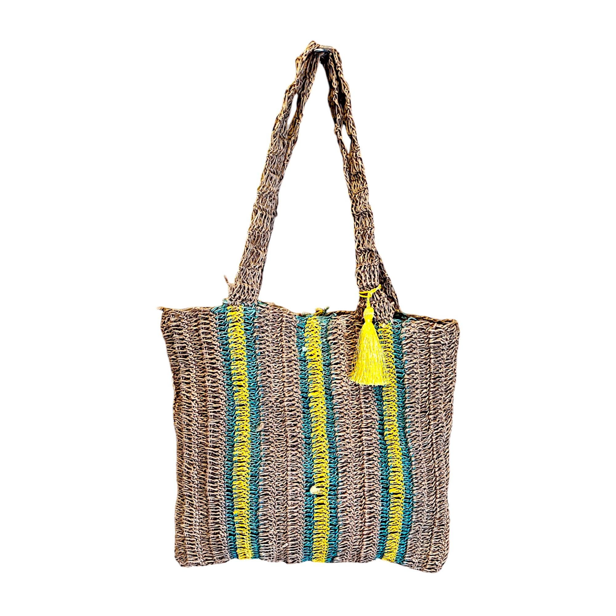Bolso jute Nupur Tejido Verde 33cm