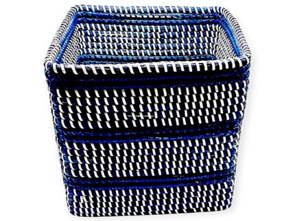 Macetero fibra natural Azul P