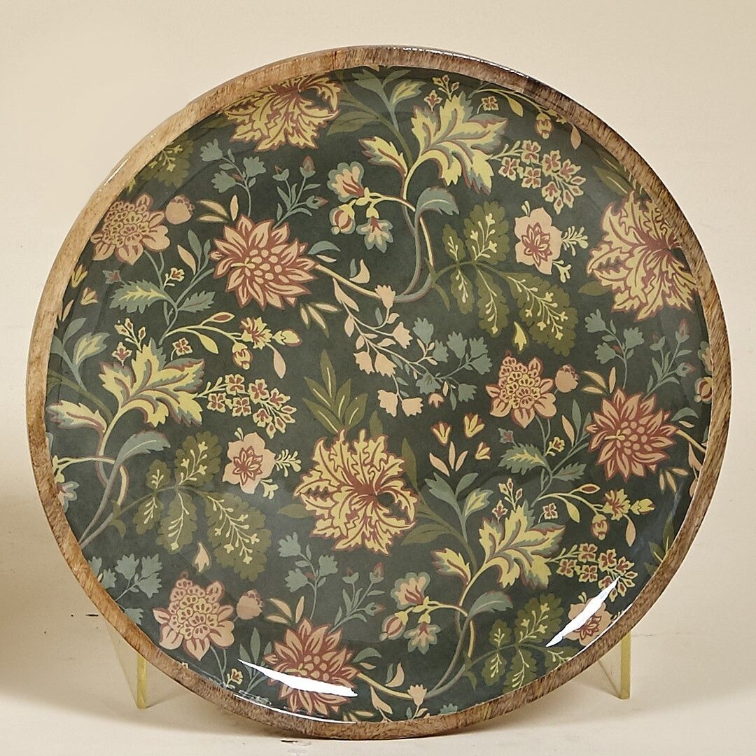 Bandeja Flores Verde Ø35xh4 Cm