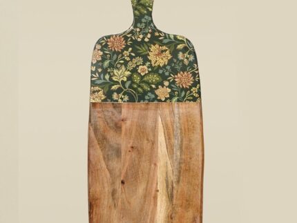 Tabla Cortar Flores Verde 50x20cm