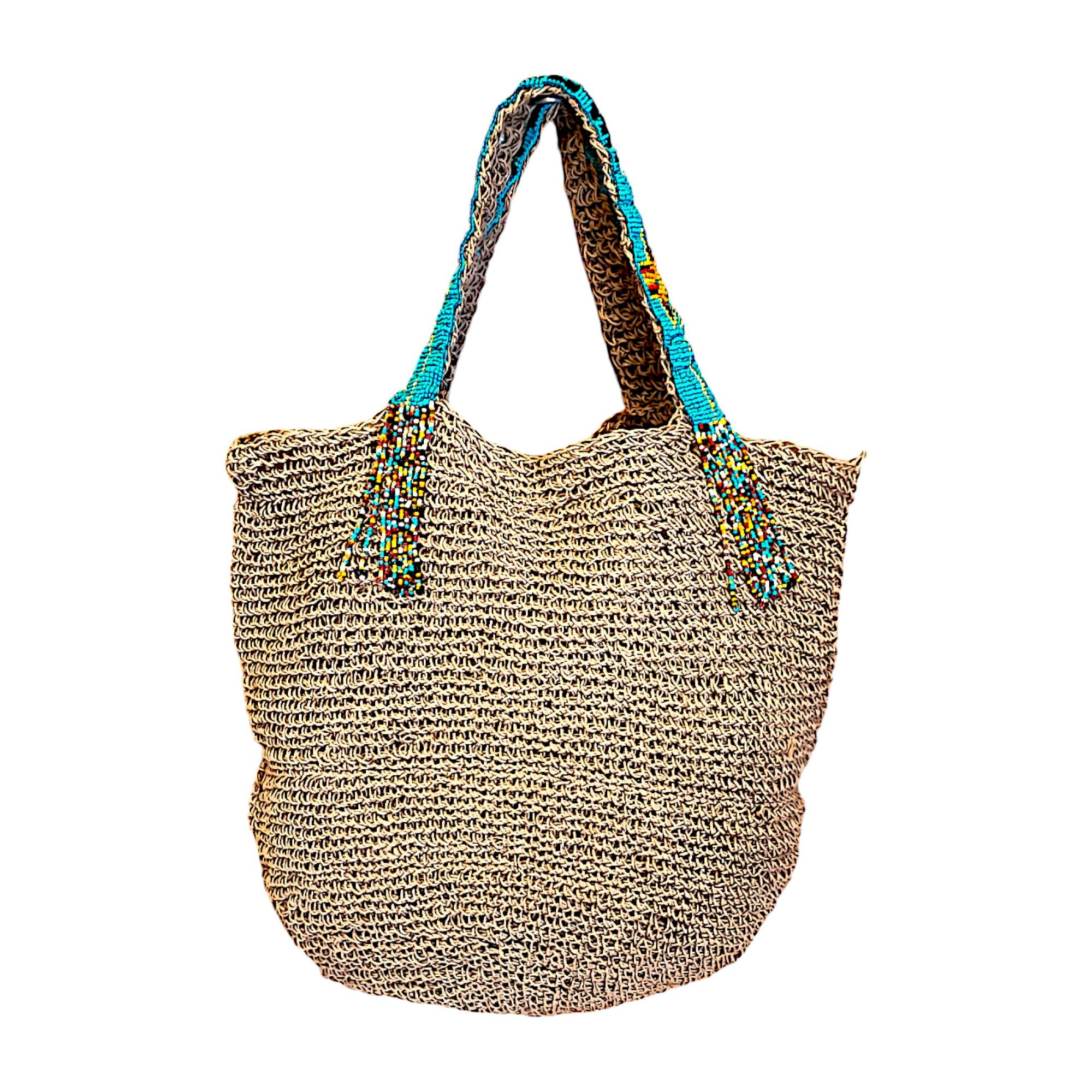 Bolso jute Nupur Trensado Y Cuentas 33cm