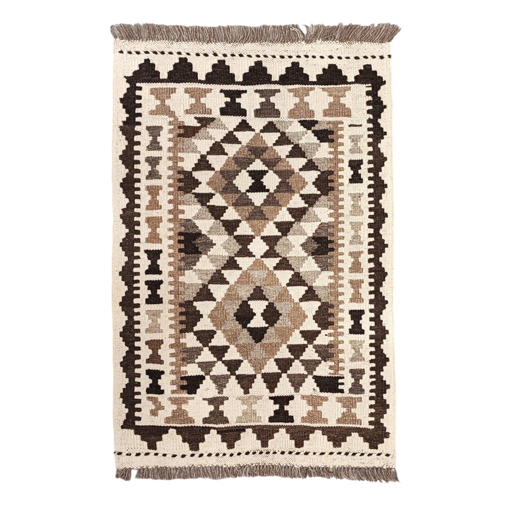 3e4d8342-2113-4c6c-86c2-df176224471a.jpg Alfombra Kilim Maimana Gris 0,59x0,90 M - Imagen 1