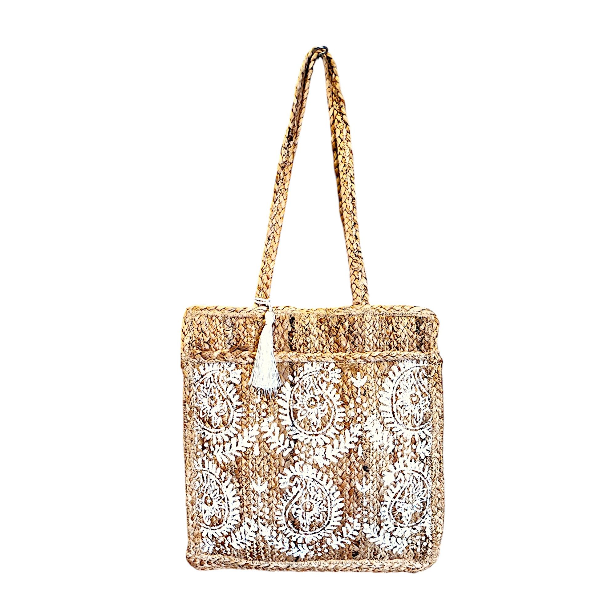 Bolso jute Pisley Blanco 40x36cm