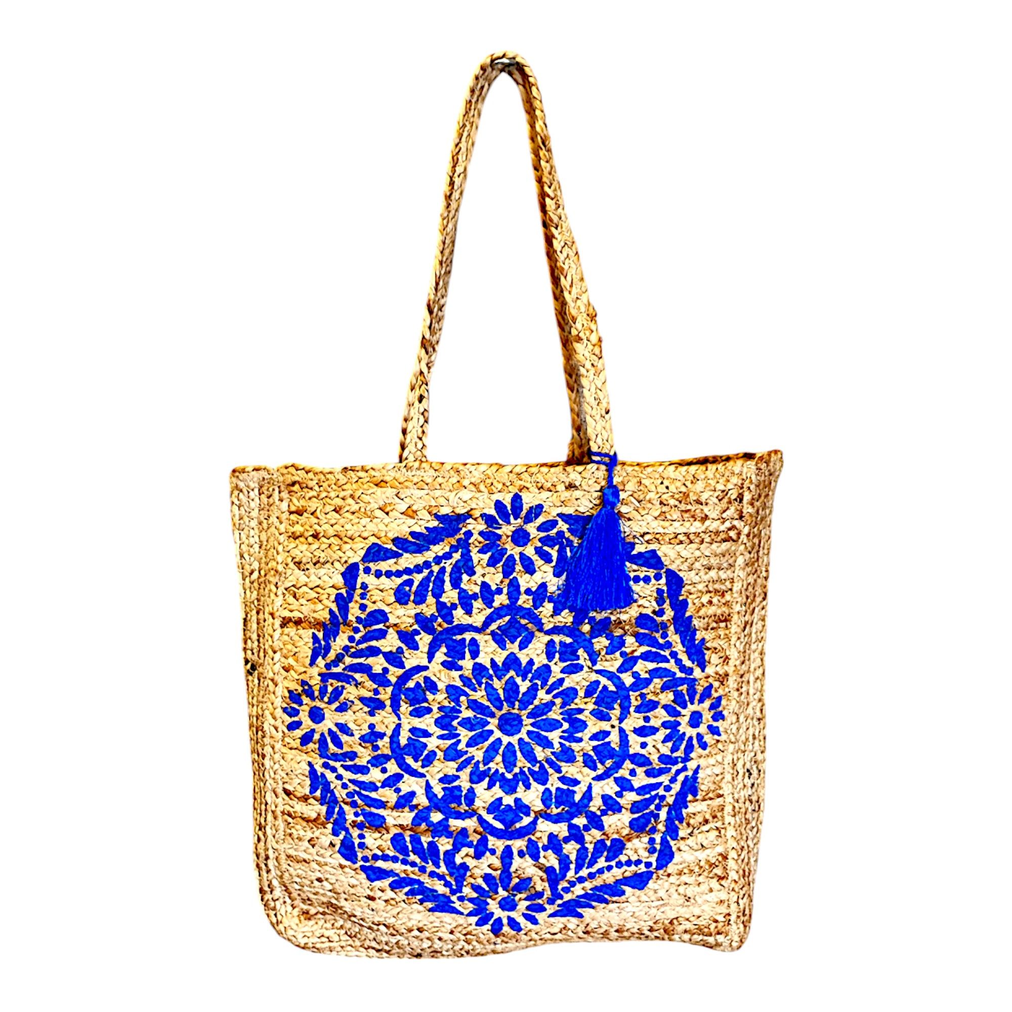 Shopper jute Mandala Azul 40x36 Cm