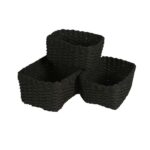 Cesto fibra Nat Negro M 26x12x12