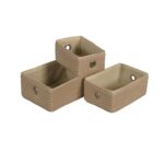 Cesto ojales Beige S 25.5x18x11