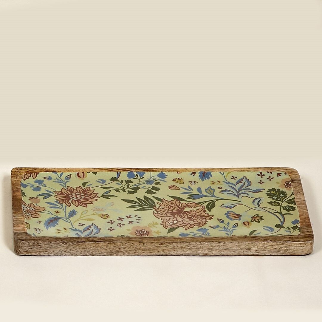 Bandeja Flores Beige 30x15cm