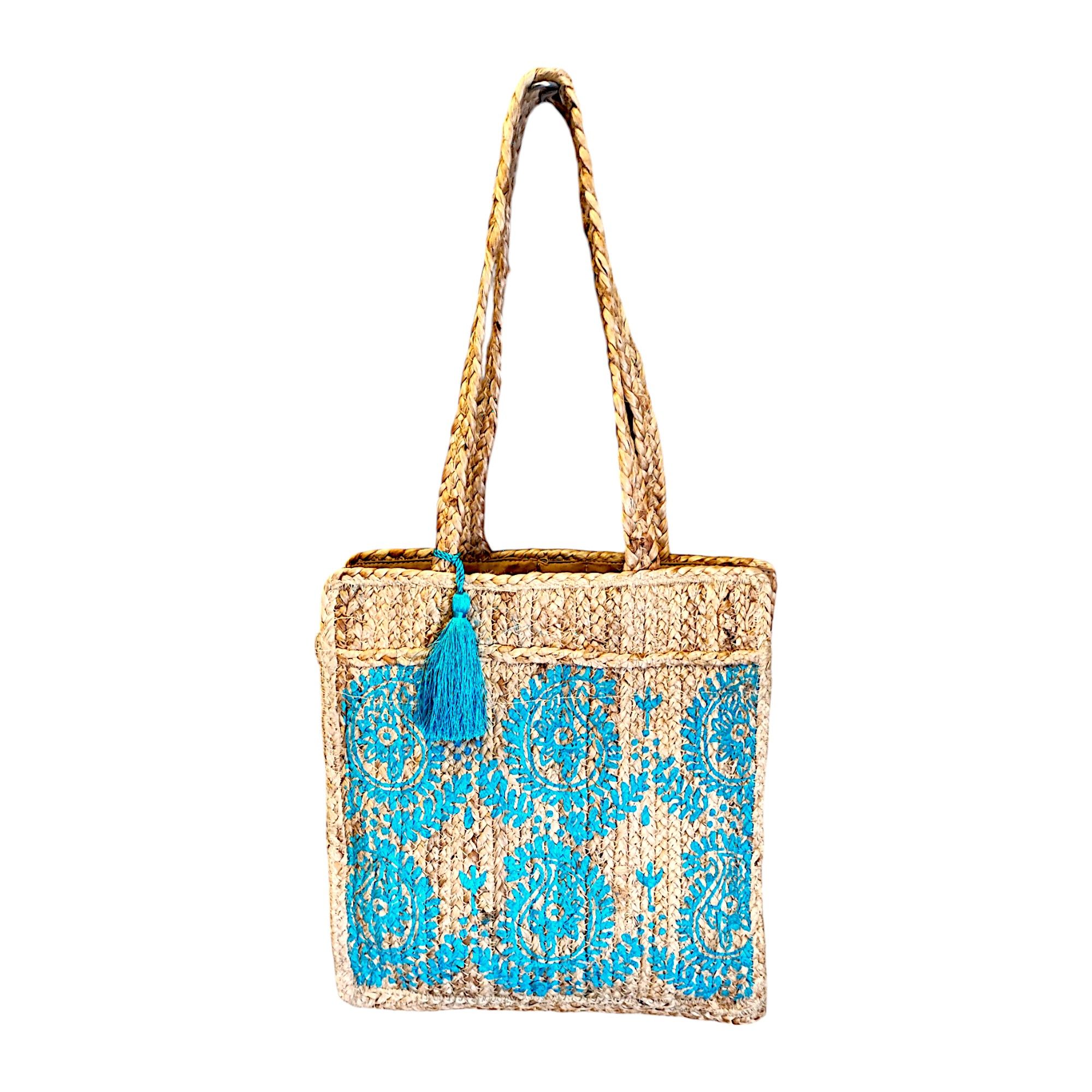 Bolso jute Pisley Azur 40x36cm