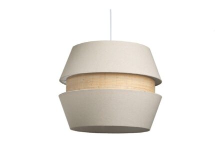 Lampara pantalla Beige rattan