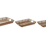 Bandeja rectangular rattan