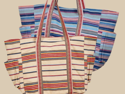 Bolso Xxl 60x20x34 Rayas Beig