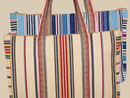 Bolso 34x23 Rayas Azul