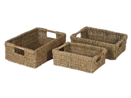 Cesto seagrasss A/madera G 40x27x14