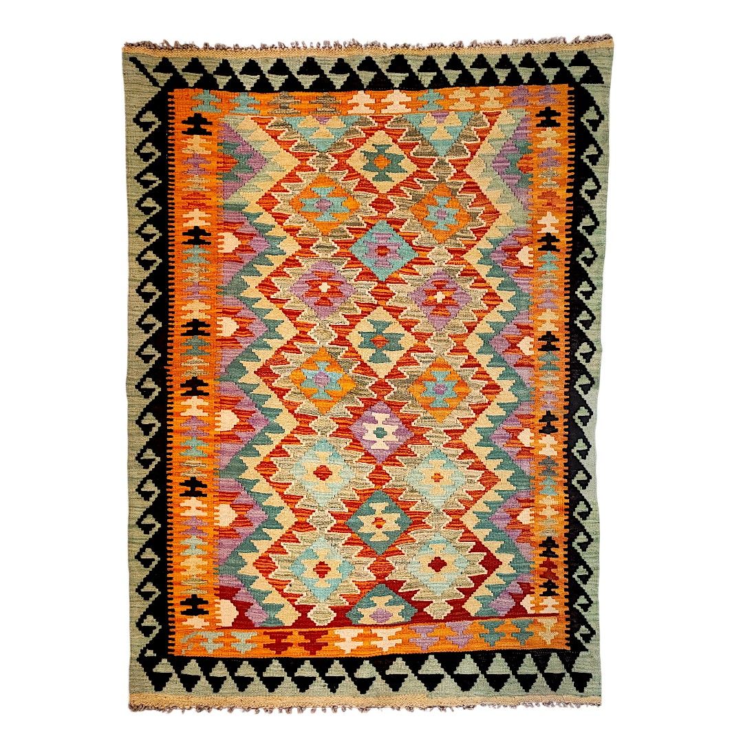 Alfomra Kilim Maimana Gris 1,07x1,48 M - Imagen 1