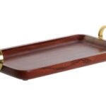 Bandeja de madera de acacia.