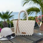 Bolso ganchillo beige