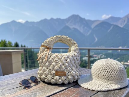 Bolso ganchillo beige