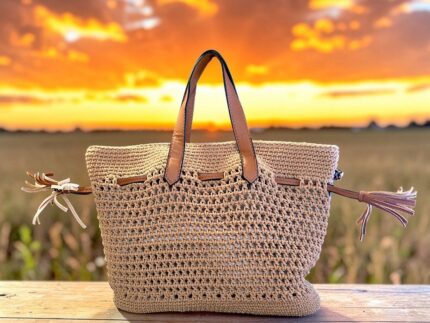 Bolso ganchillo khaki