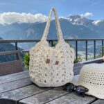 Bolso ganchillo beige