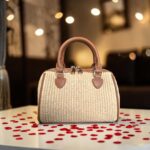 Bolso rafia grag bag beige